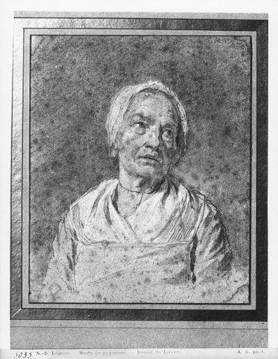 Bust of an Old Woman with Head Raised by Nicolas Bernard Lepicie